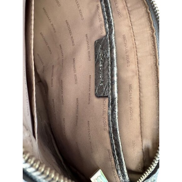 Michael Kors Metallic Snakeskin Crossbody Bag With Adjustable Strap & Chain Deta - Picture 7 of 9